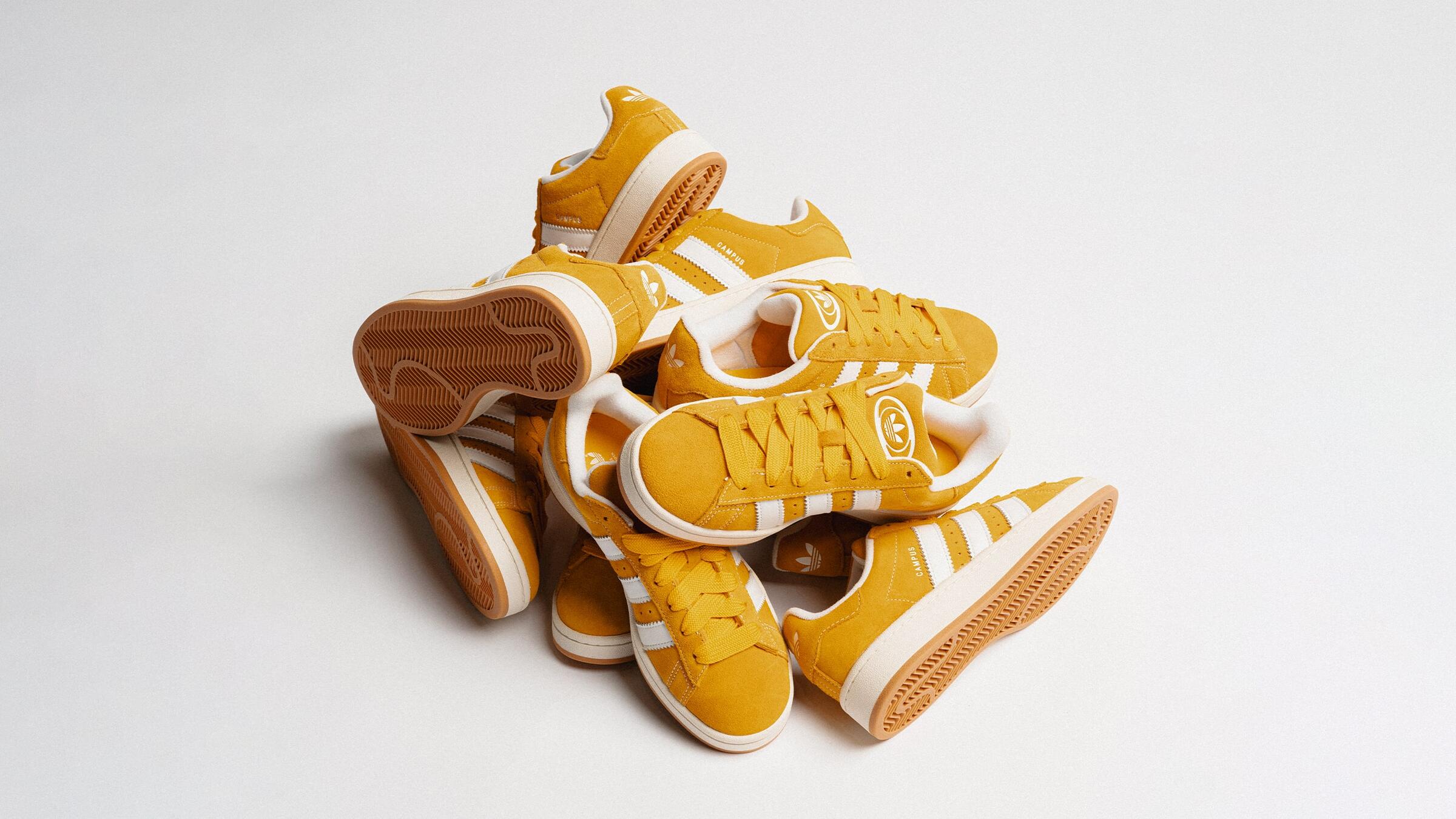 Adidas originals campus trainers in yellow best sale