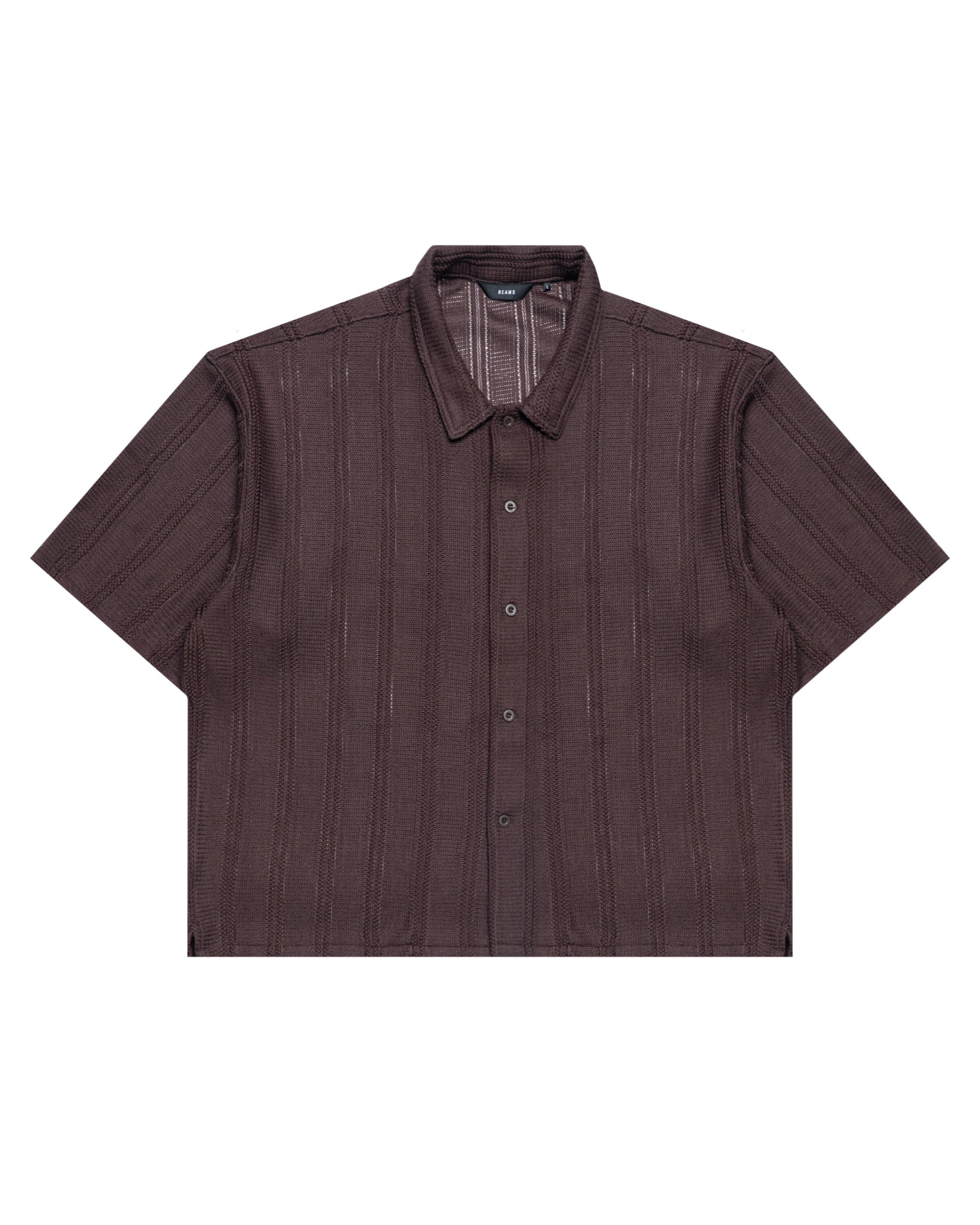 Beams Mesh Open Collar Shirt