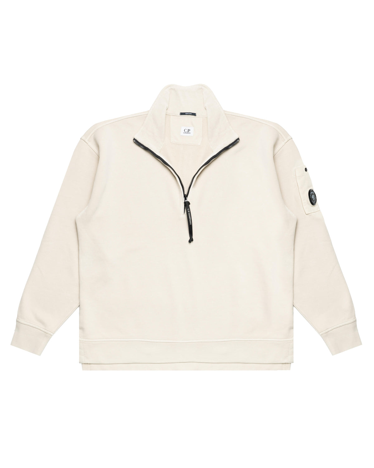 C.P. Company BRUSHED & EMERIZED DIAGONAL FLEECE BOXY Half Zip