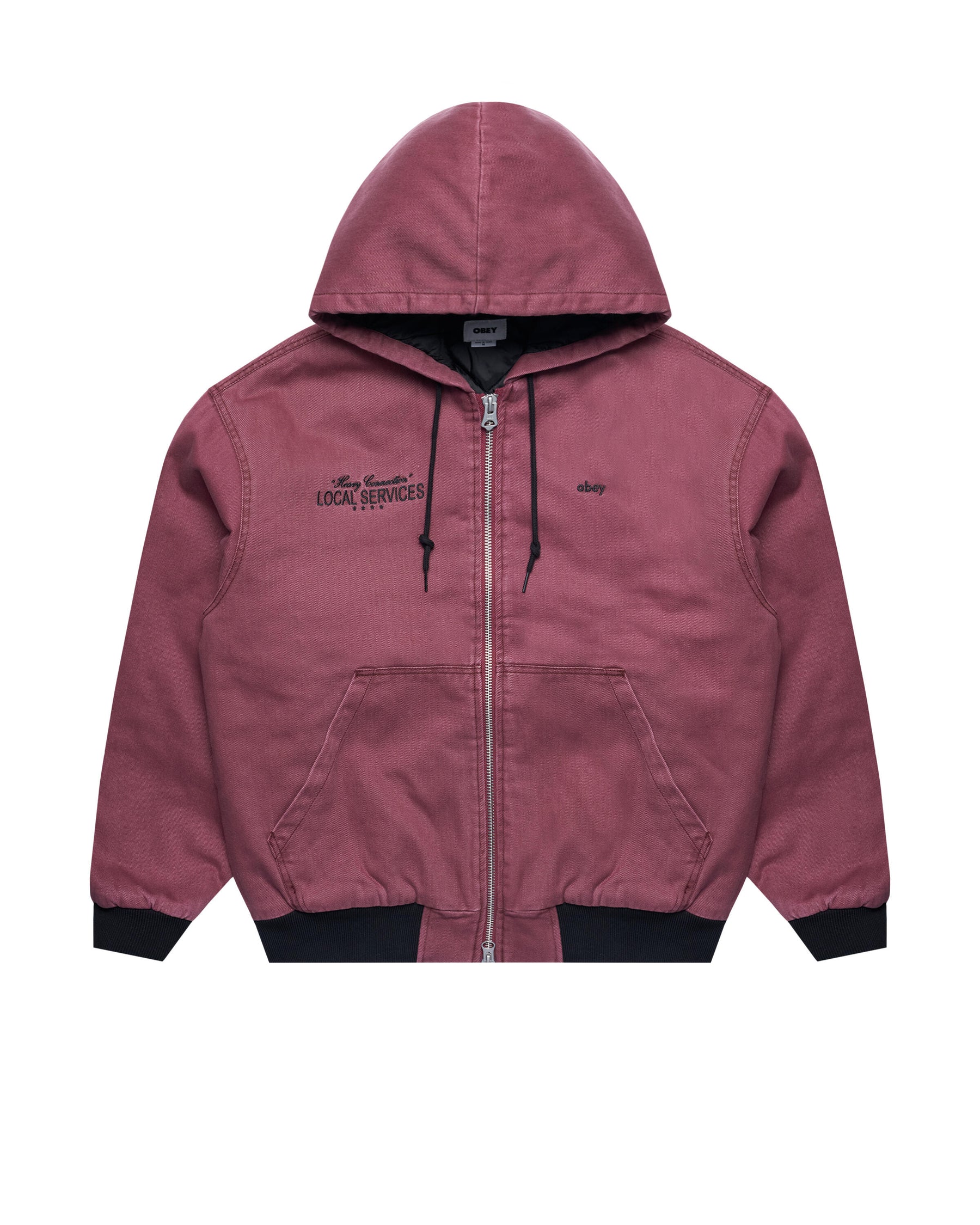 Obey Local service zip up hoodie