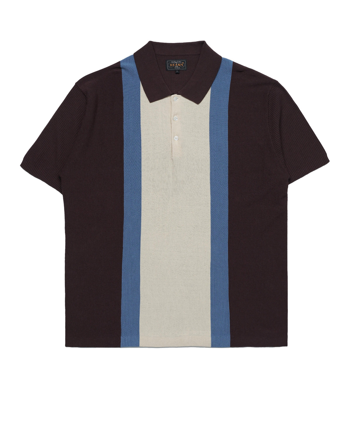 Beams+ Knit Polo Stripe