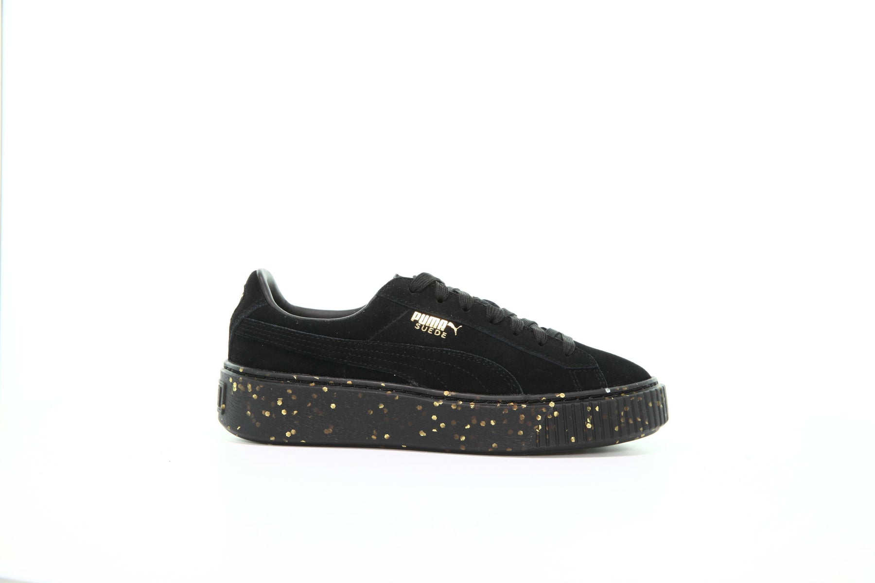 Puma Suede Platform Celebrate Womens "Puma Black"